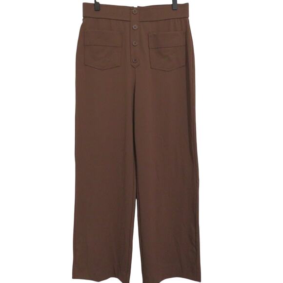 Halara Womens Sz M Mocha Brown High Waist Wide Leg Pants Casual Comfy Fit - Picture 1 of 7
